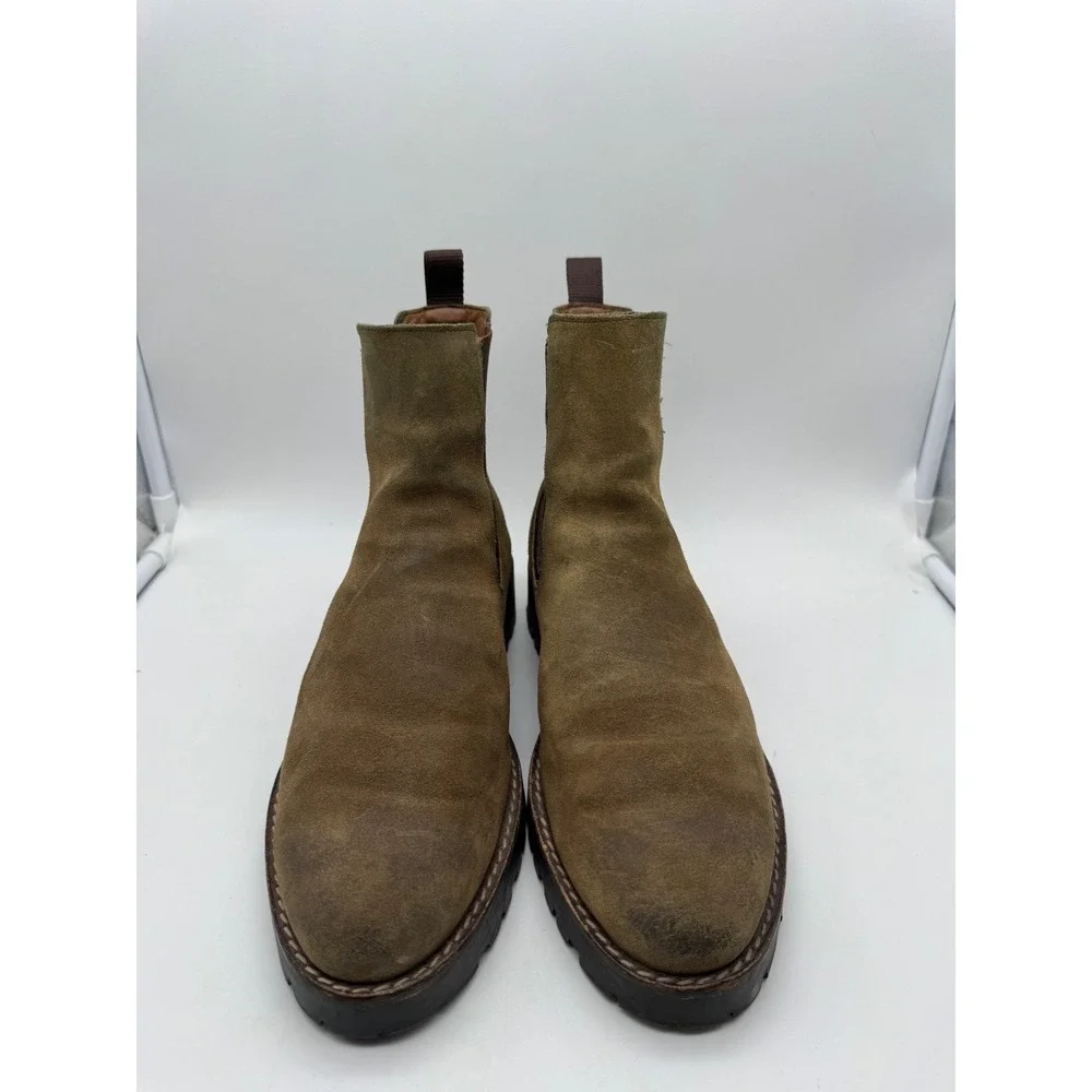 Thursday Boot Co Legend Chelsea Boots Olive Suede‎ Lug Sole Mens 9.5 US
